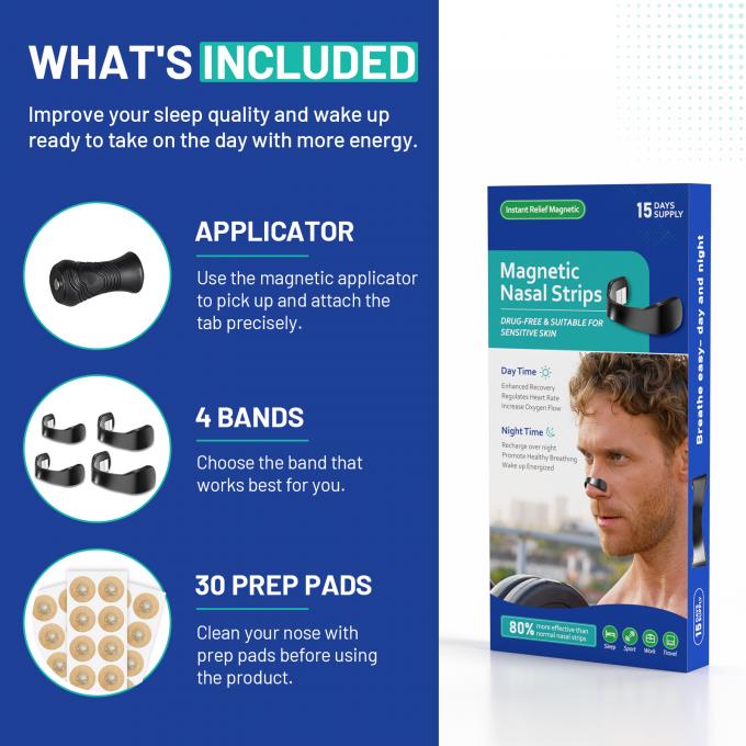 30 PCS OEM Performance Sweat Proof Magnetic Nasal Strips 10