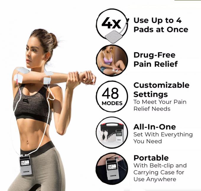 4 Channel Rechargeable Tens Unit Muscle Stimulator Muscle Recovery & Growth Physiotherapy Tens Machine For Pain Relief 1